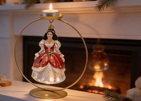 håndlavet julepynt figur i glas prinsesse design
